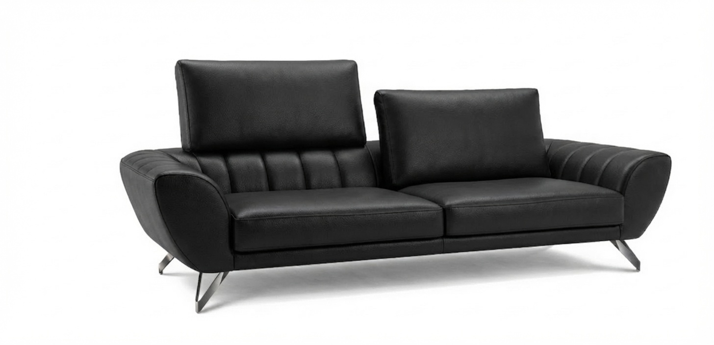 Canapé Caractère Roche Bobois transformé en cuir noir par Tap&See